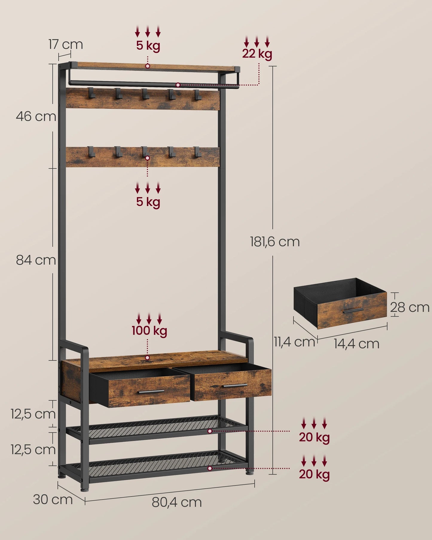 Mueble de entrada multifuncional