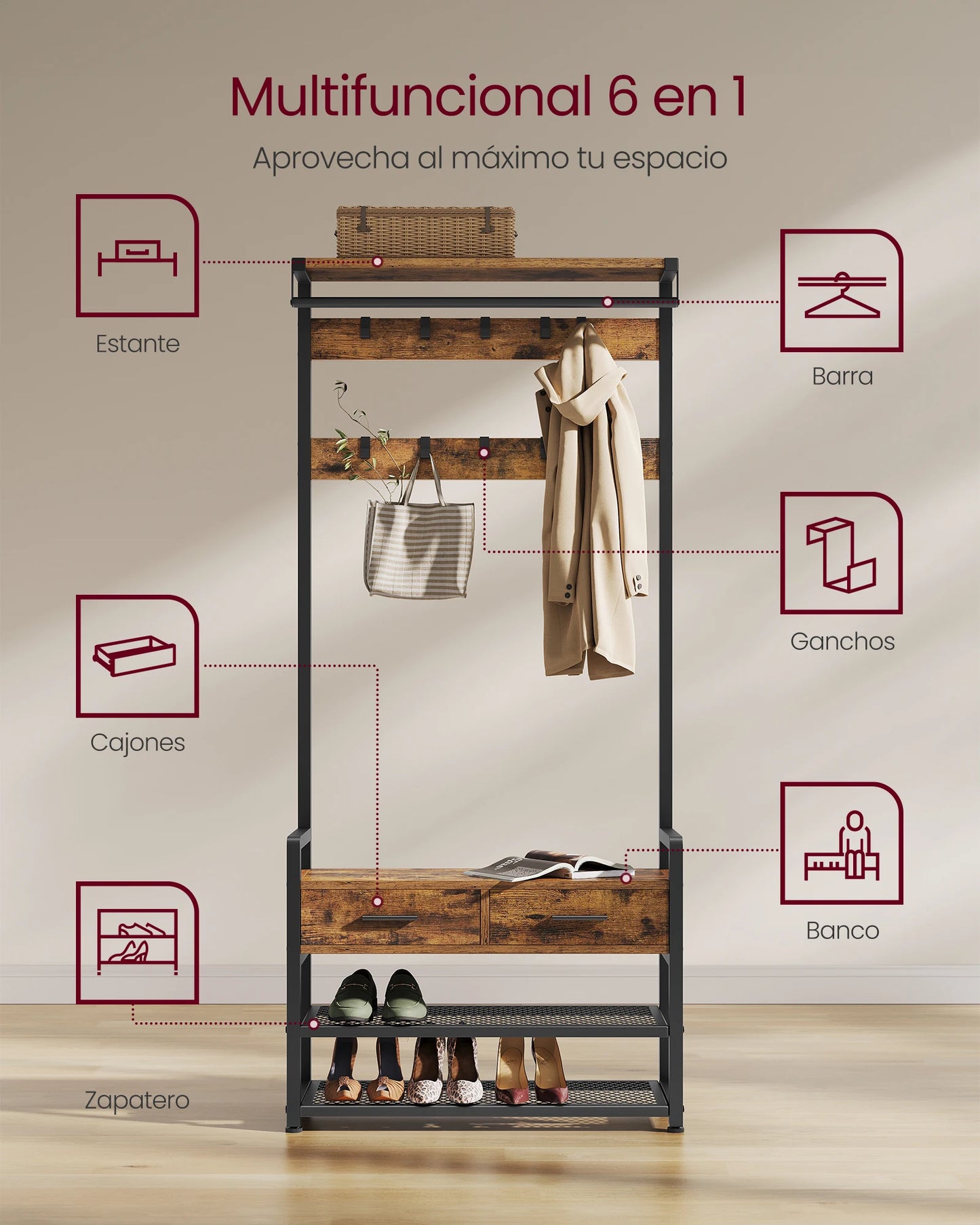 Mueble de entrada multifuncional